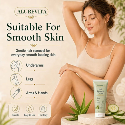 Alurevita™ Natural Gentle Hair Removal Cream | For Women & Men, Sensitive Skin