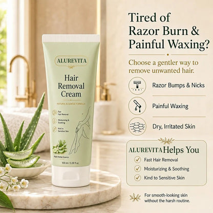 Alurevita™ Natural Gentle Hair Removal Cream | For Women & Men, Sensitive Skin