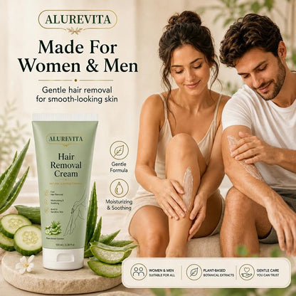Alurevita™ Natural Gentle Hair Removal Cream | For Women & Men, Sensitive Skin