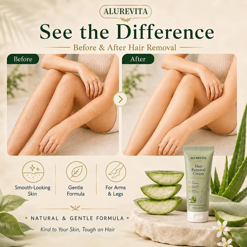Alurevita™ Natural Gentle Hair Removal Cream | For Women & Men, Sensitive Skin
